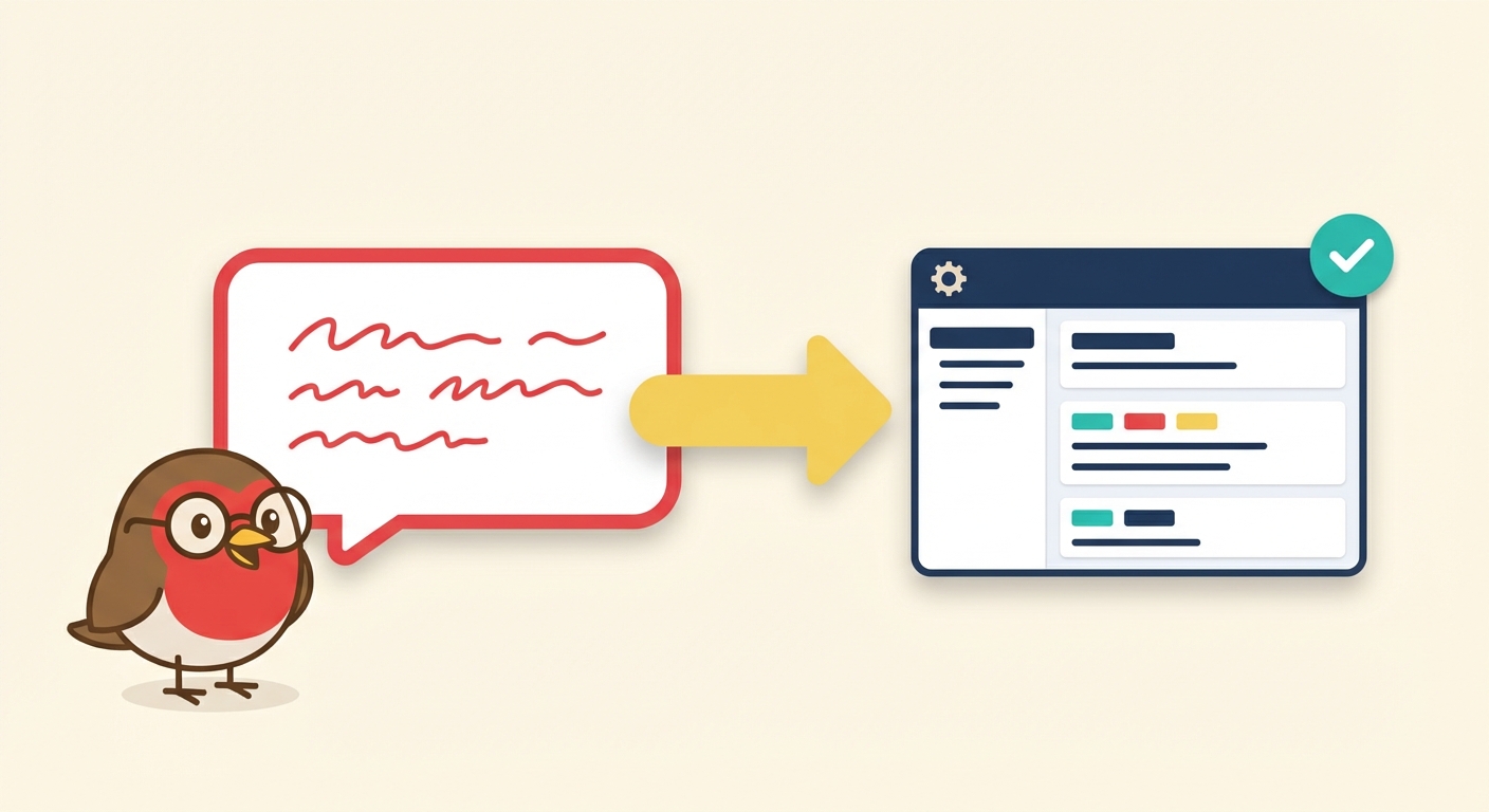 自然言語でルールを入力するイラスト